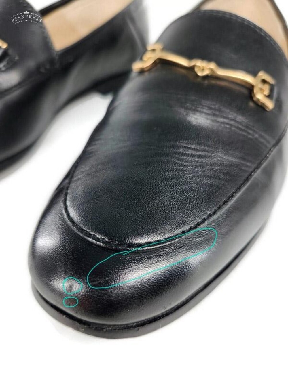 Sam Edelman Loraine Black Leather Gold Horsebit Slip-On Loafer Flats - Picture 10 of 12